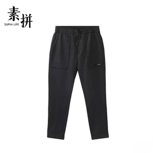 简约系带抽绳水洗长裤 素拼男装 牛仔裤 新款 SPB94ZK809A 冬季