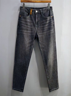 素拼男装新款牛仔裤小脚裤修身舒适弹力百搭男士简约SPBZK04814A
