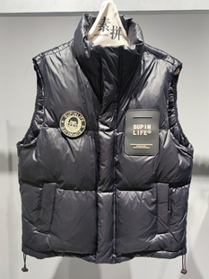 素拼男装冬季新款羽绒马甲痞帅高级设计感鹅绒保暖无袖外套