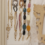 2023新款 替换女肩背带diy波西米亚链条单肩斜挎手提树脂包带通用