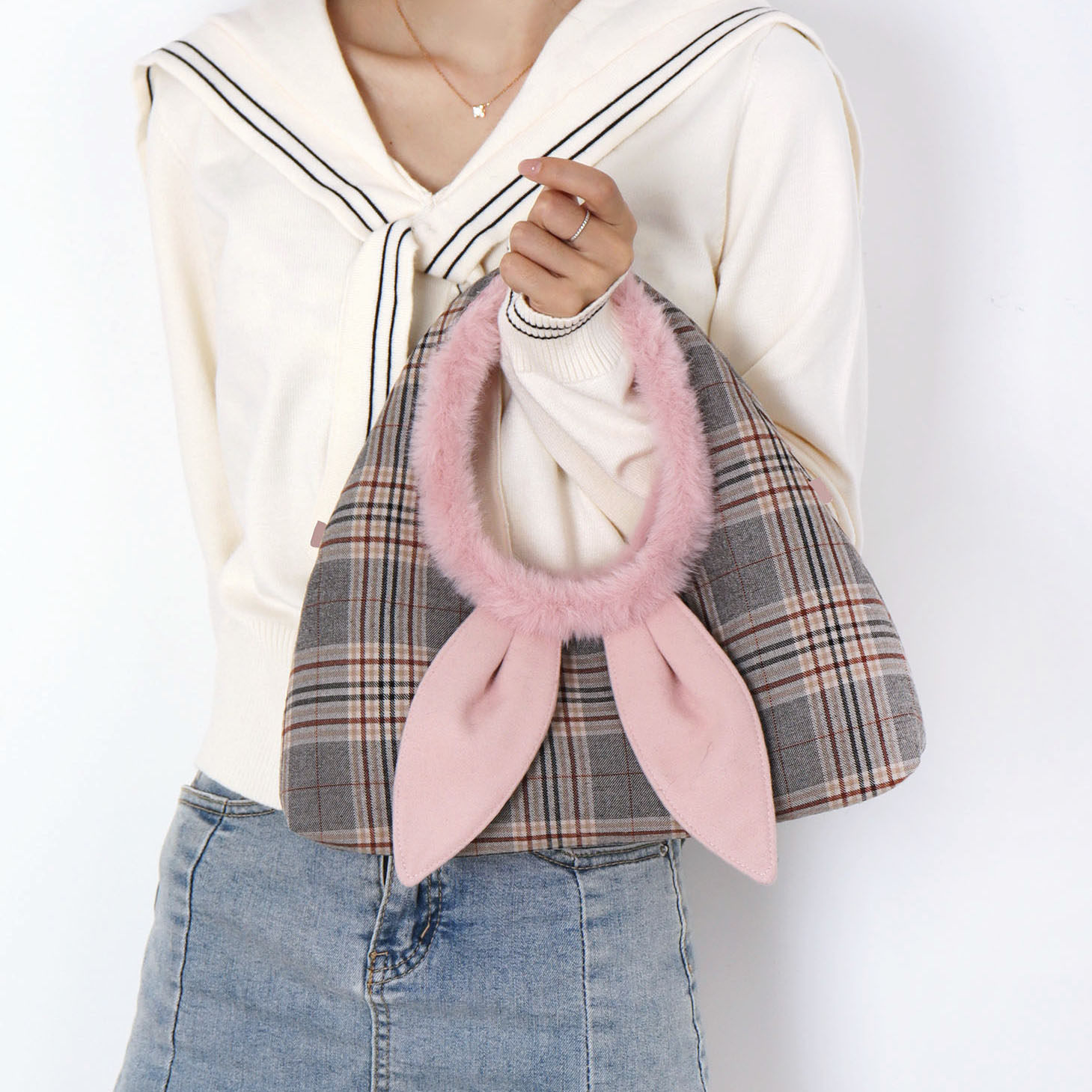 苏小塔原创毛绒兔子耳朵手提包可爱女生高级感卡通斜挎单肩粽子包,箱包皮具/热销女包/男包,手拿包,淘宝优惠券,粉丝福利购,淘宝优惠卷