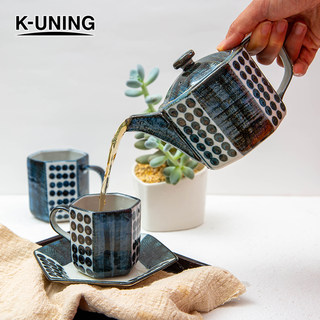 K-UNING 日本进口陶瓷茶壶和风餐具釉下彩马克杯水杯咖啡杯碟茶具