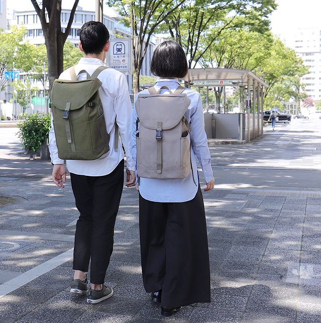 一泽信三郎通勤男女同款双肩帆布