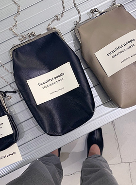 日本代购直邮beautiful people clasp pouch日本制牛皮大小包