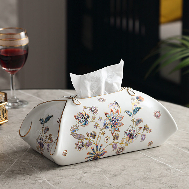 新中式创意纸抽盒复古陶瓷纸巾盒家用客厅茶几餐桌装饰抽纸盒摆件,家庭/个人清洁工具,卷纸器/纸巾架,淘宝优惠券,粉丝福利购,淘宝优惠卷