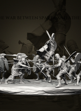 人高 25mm 38mm 50mm 斯巴达兵人套装 树脂模型 白模  TD-7410/3D