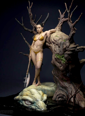 38mm 50mm 75mm ZB3D 女勇士与黑水蛇 树脂白模 TD-6042/3D