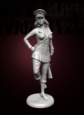 人高 38mm 50mm 75mm  一战女兵人 树脂兵人 白模 TD-7500 /3D