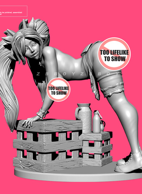 45mm 65mm ZBBOY监制 萝莉双马尾小妹 树脂兵人 白模 TD-4055/3D