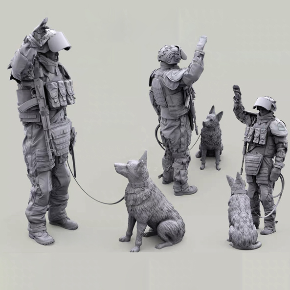 1/35  现代战争欧洲兵人  树脂兵人  白模  A-2159
