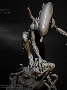 H120mm 1/18 ZBBOY监制 外星猛兽异形  树脂兵人白模 TD-2692