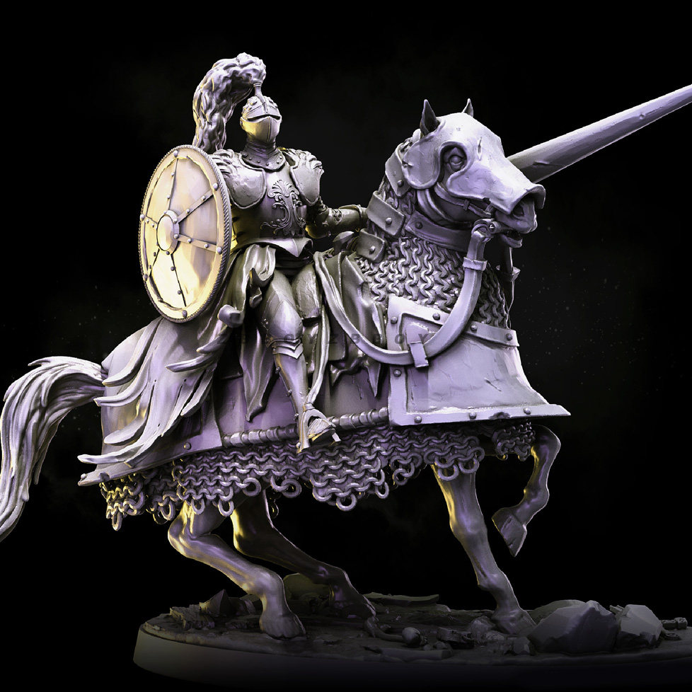 骑士人高 25mm 38mm 50mm 狮心骑兵队2 树脂白模 TD-6645/3D