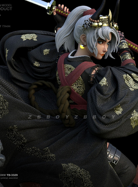 1/24 ZBBOY监制 樱花斩女孩  玩具树脂手办 兵人 白模 TD-3329