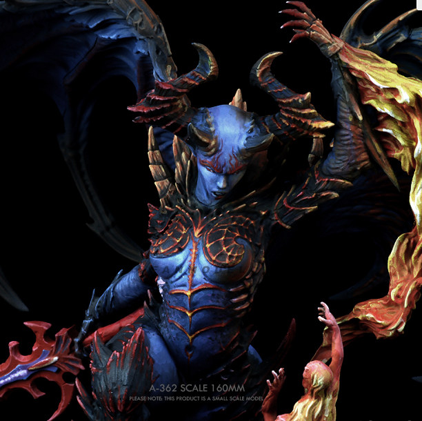 160mm 神魔食人女妖(原特)  树脂兵人 白模 a-362