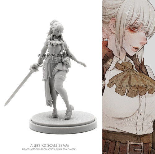 38mm  Beauty Soldier 女神系列 树脂兵人(原特白模) A-583