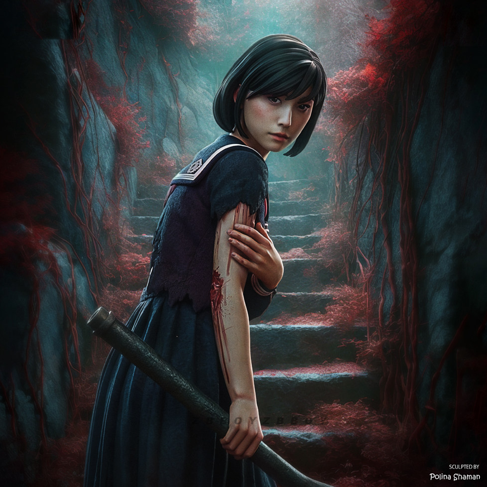 寂静岭 深水雏子 人高 38mm 50mm 75mm 树脂兵人 白模 TD-7597/3D