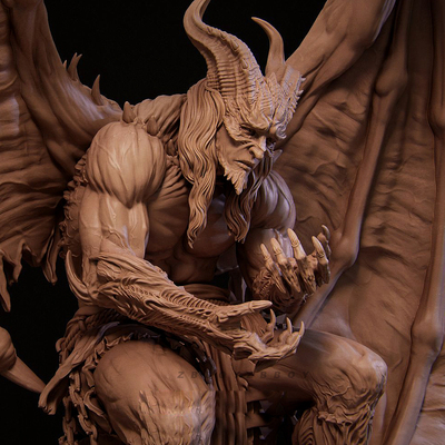 全高 75mm 95mm 115mm 地狱魔王的痛苦 树脂兵人白模 TD-7681/3D