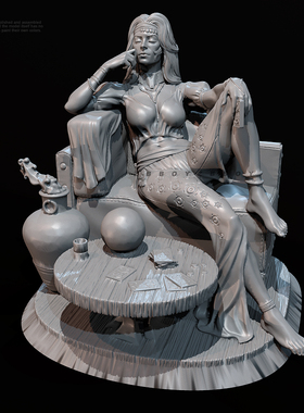 人高 30mm 45mm 女法师 树脂白模 TD-6307/3D