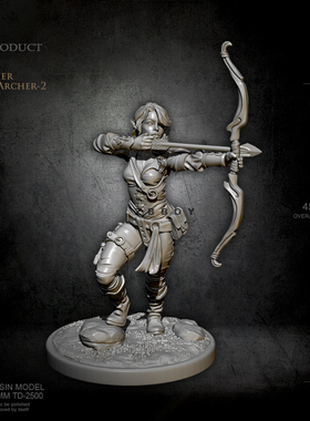 高45mm  ZBBOY监制 精灵女弓手 树脂兵人(白模) TD-2450