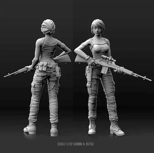 1/35(50mm)美军海豹突击对女队员 树脂兵人(白模) A-19753