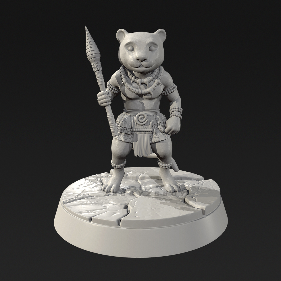 小豹战士 人高 38mm 50mm 树脂兵人白模 TD-7634/3D