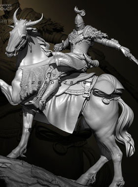 1/24 75mm ZBBOY监制 白狼鬼骑士  树脂手办 兵人 白模 TD-3511