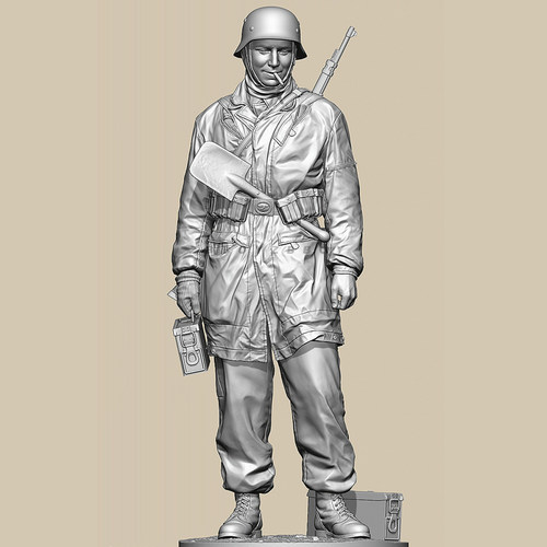 1/35 二战欧洲陆军士兵 树脂兵人 白模 A-2343