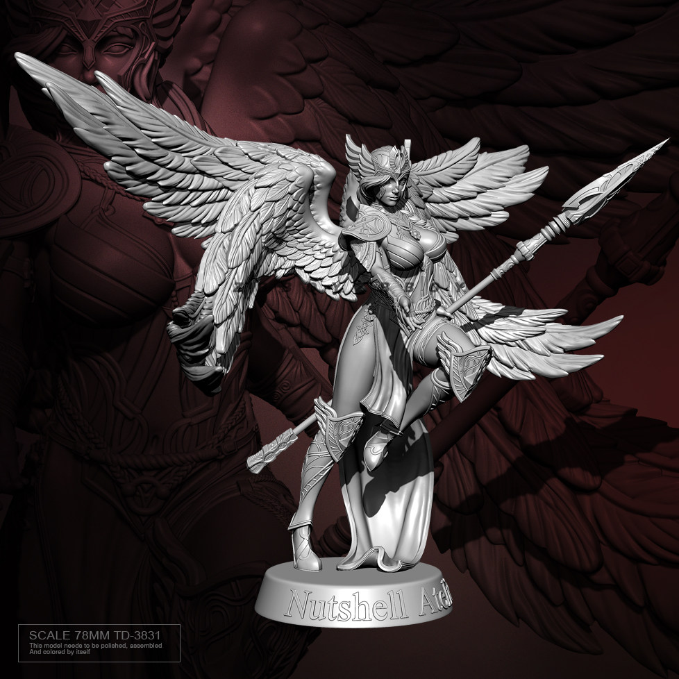 78mm zbboy监制 长翼女武神 树脂兵人 白模 td-3831