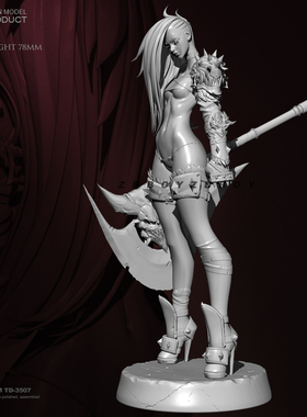 78mm ZBBOY监制 小女狂暴战士  树脂手办 兵人 白模 TD-3507