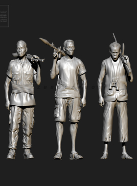 1/35 50mm ZBBOY监制 民兵武装人员 树脂兵人 白模 TD-4343/3D