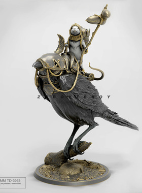 50mm ZBBOY监制 田鼠游侠喜鹊 鼠高50mm 树脂兵人 白模 TD-3933