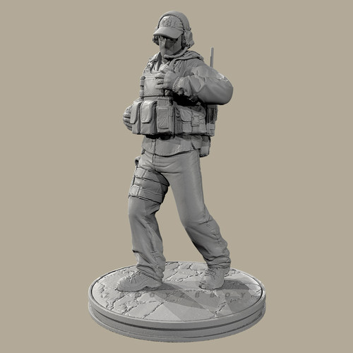 人高 38mm 50mm 75mm 反恐战将-暗箭 树脂兵人 白模 TD-7866/3D