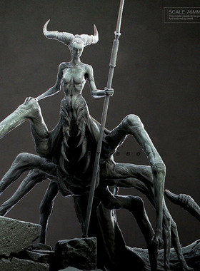 76mm ZBBOY监制 魔妖兽女 树脂兵人 白模 TD-3605/3D