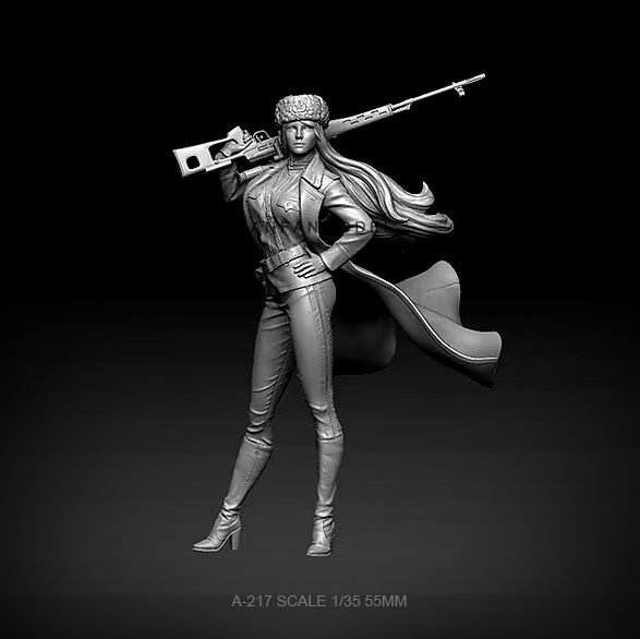 1/35 俄罗斯女狙击手 树脂兵人 a-217