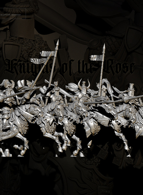 38mm 1/48 ZB3D 骑士精神套装(含6名骑士) 白模 TD-4403/3D