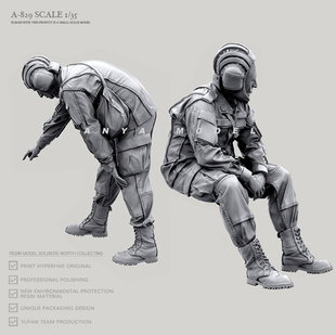 1/35 俄军装甲兵  树脂手办 现代兵人 白模(原特)  A-829