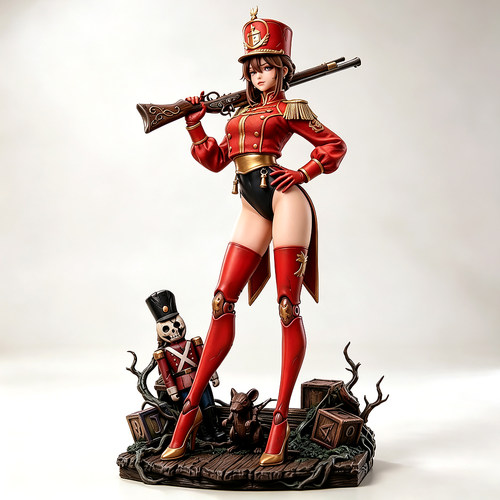 全高 38mm 50mm 75mm 诅咒女流-禁卫军女孩 树脂 白模 TD-7904/3D