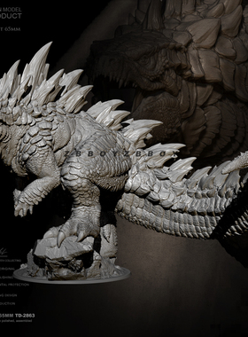 65mm ZBBOY监制 怪兽哥斯拉  树脂手办 怪兽兵人 白模 TD-2863