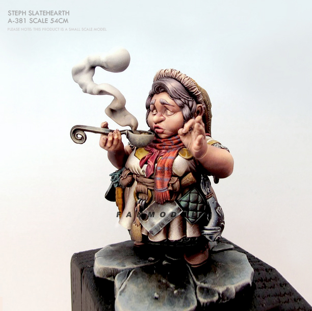 54mm 矮人女厨师  树脂女兵人 白模(原特)  A-381