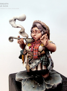 54mm 矮人女厨师  树脂女兵人 白模(原特)  A-381