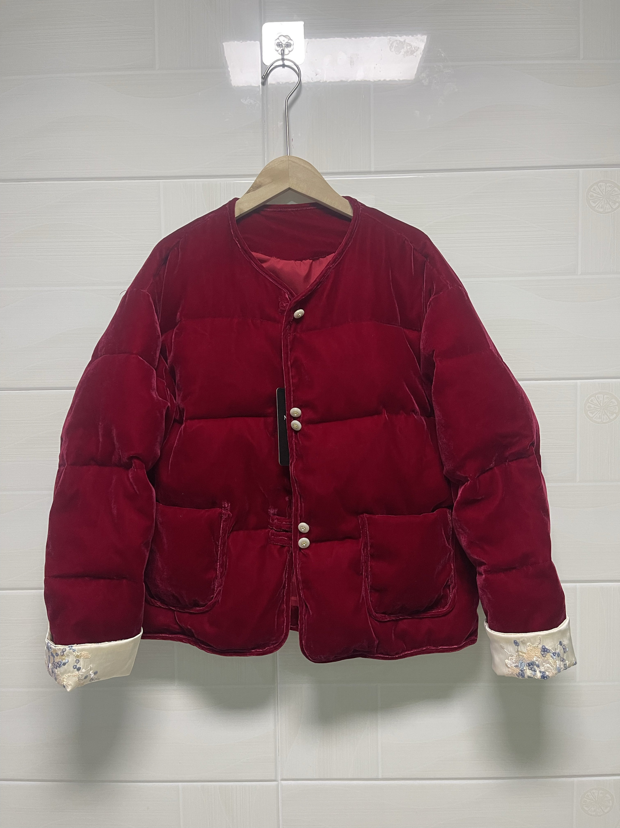 轻奢新中式女复古民族风刺绣袖口棉衣/棉服