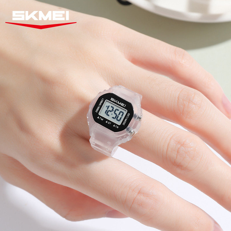 时刻美戒指手表多功能电子手表潮流迷你指环表学生个性炫酷配饰表
