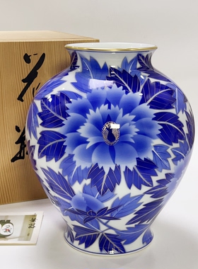 日本 回流 香兰社  满工手绘枫叶花卉 描金 花瓶 花器 摆件