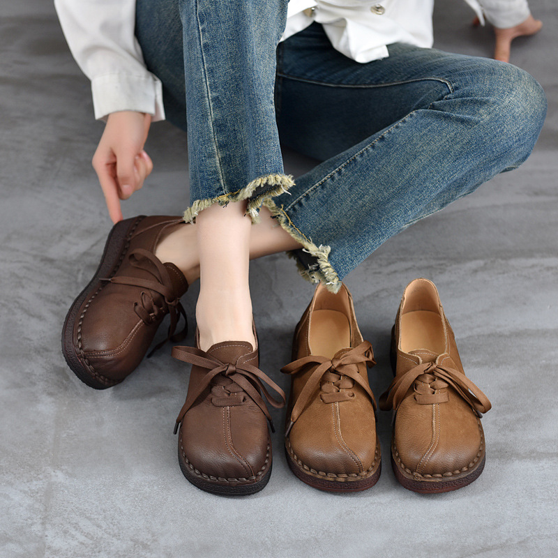 2025春秋真皮软底女鞋休闲单鞋