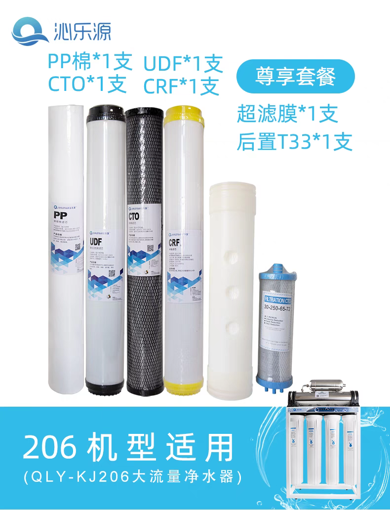 沁乐源KJ-206净水器滤芯套组耗材滤芯组合奶茶店咖啡店商用爱惠浦