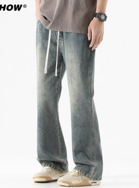 VIISHOW微喇牛仔裤男夏季新款男vibe宽松男款喇叭裤美式高街裤子