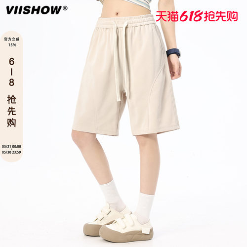 VIISHOW美式短裤男2026新款宽松运动休闲垂感裤子夏季五分裤潮牌