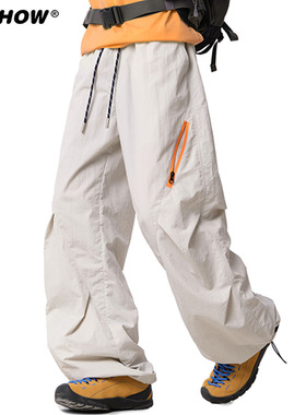 VIISHOW速干伞兵工装休闲裤秋男女宽松多巴胺户外登山冲锋防晒裤