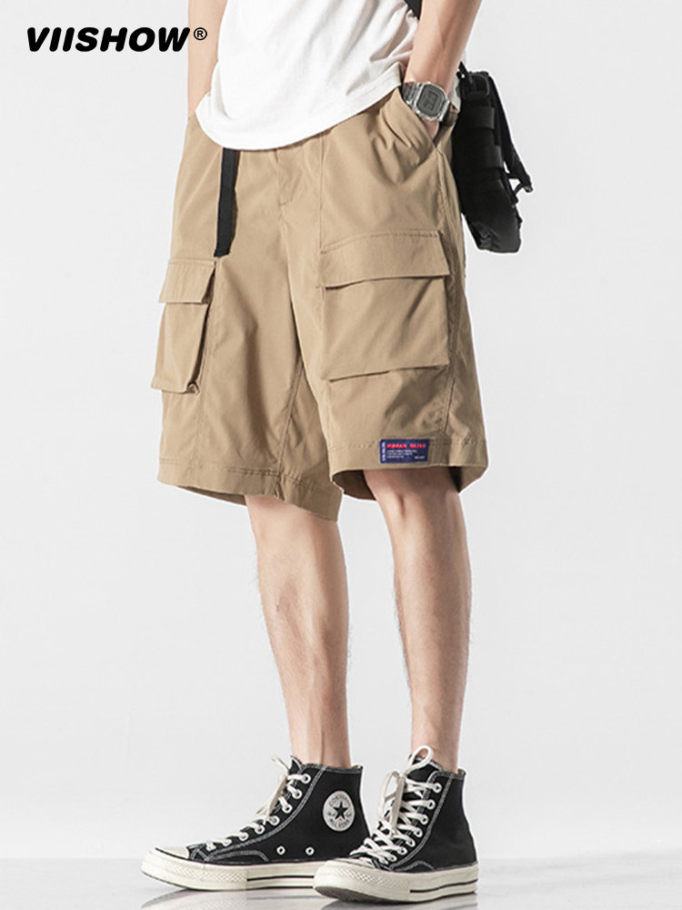VIISHOW TRENDY BRAND JAPANESE CARGO POCKET CASUAL SHORTS MENS RETRO STREET LOOSE AND VERSATILE TRENDY FIVE-POINT PANTS