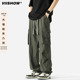 潮牌宽松阔腿休闲长裤 VIISHOW复古美式 男女春季 裤 多口袋直筒工装